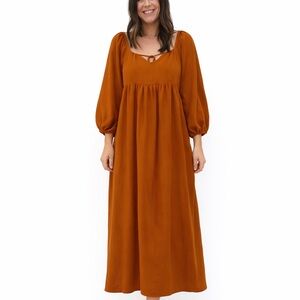 Elegant Rust Maxi Dress